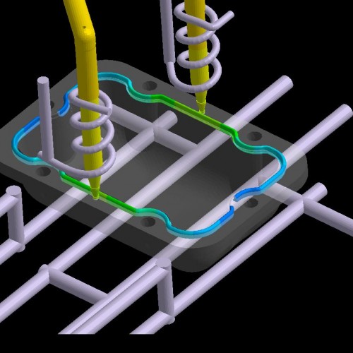 Abbildung 3: Druckverteilung innerhalb der Elastomerkomponente während der Füllphase (c) SIGMA Engineering GmbH